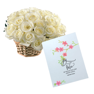 White Bouquet with Greeting Card